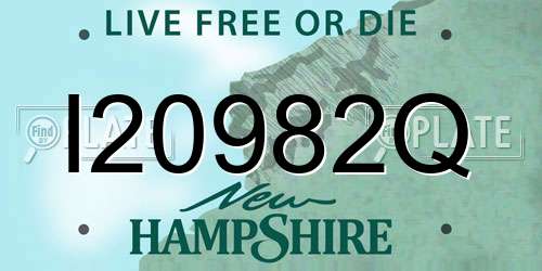 I20982Q New Hampshire License Plate