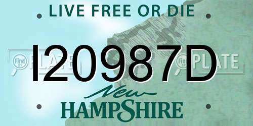 I20987D New Hampshire License Plate