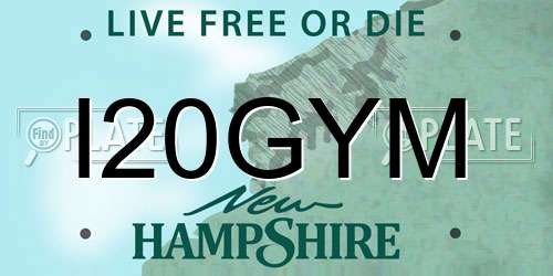 I20GYM New Hampshire License Plate