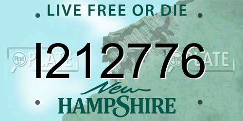 I212776 New Hampshire License Plate