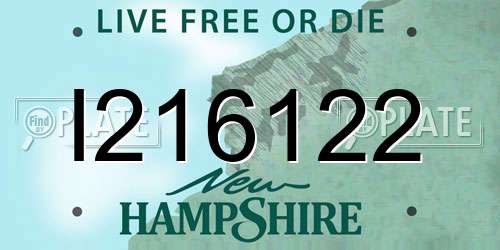 I216122 New Hampshire License Plate