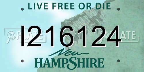 I216124 New Hampshire License Plate