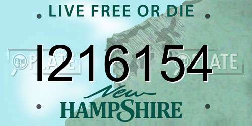 I216154 New Hampshire License Plate