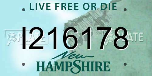 I216178 New Hampshire License Plate