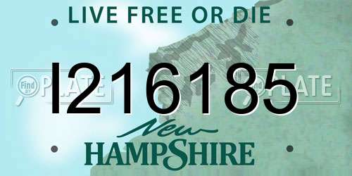 I216185 New Hampshire License Plate