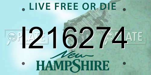 I216274 New Hampshire License Plate