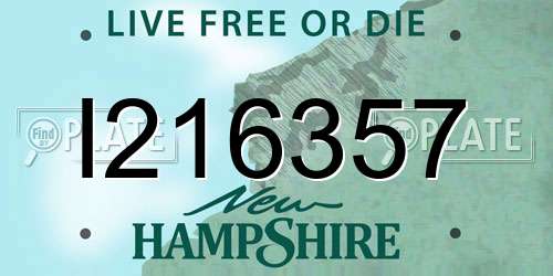 I216357 New Hampshire License Plate
