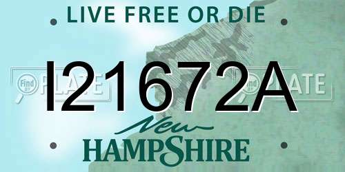 I21672A New Hampshire License Plate