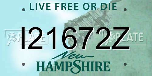 I21672Z New Hampshire License Plate