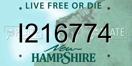 I216774 New Hampshire License Plate