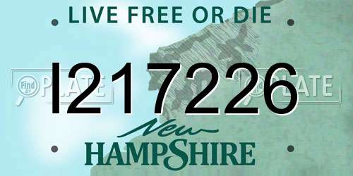 I217226 New Hampshire License Plate