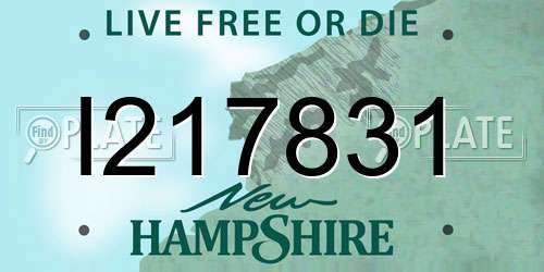 I217831 New Hampshire License Plate
