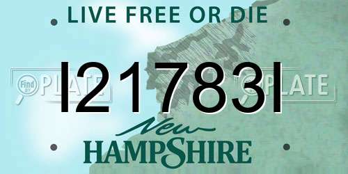 I21783I New Hampshire License Plate
