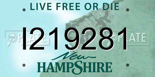 I219281 New Hampshire License Plate