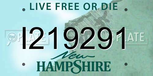 I219291 New Hampshire License Plate