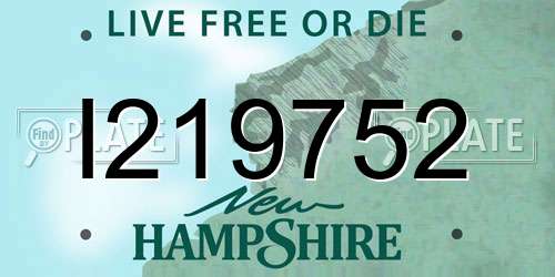 I219752 New Hampshire License Plate