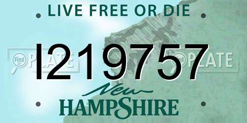 I219757 New Hampshire License Plate