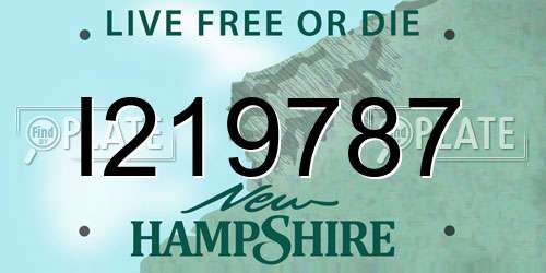 I219787 New Hampshire License Plate