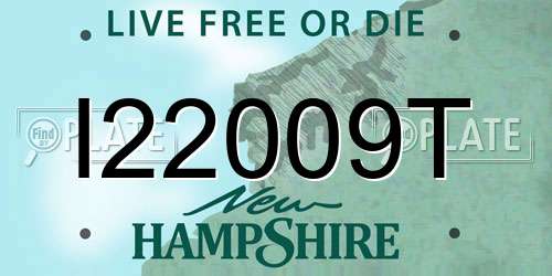 I22009T New Hampshire License Plate