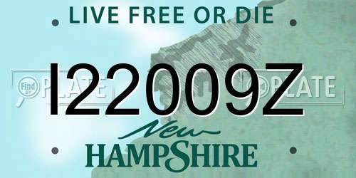 I22009Z New Hampshire License Plate