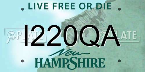 I220QA New Hampshire License Plate