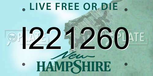 I221260 New Hampshire License Plate