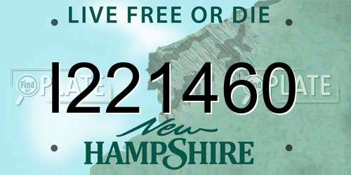 I221460 New Hampshire License Plate