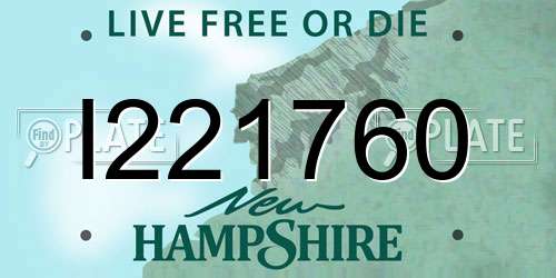 I221760 New Hampshire License Plate