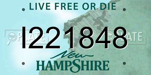 I221848 New Hampshire License Plate