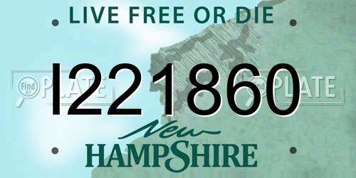 I221860 New Hampshire License Plate