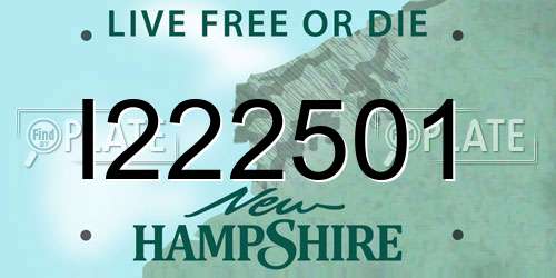 I222501 New Hampshire License Plate