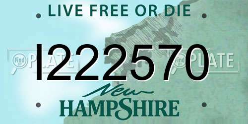 I222570 New Hampshire License Plate