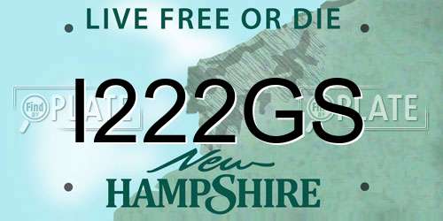 I222GS New Hampshire License Plate