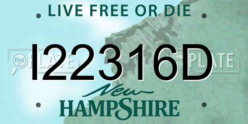 I22316D New Hampshire License Plate