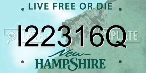 I22316Q New Hampshire License Plate