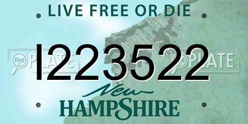 I223522 New Hampshire License Plate