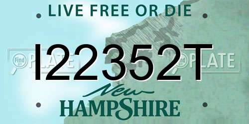 I22352T New Hampshire License Plate