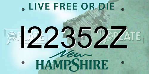 I22352Z New Hampshire License Plate
