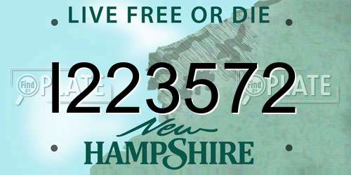 I223572 New Hampshire License Plate