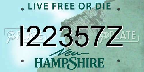 I22357Z New Hampshire License Plate