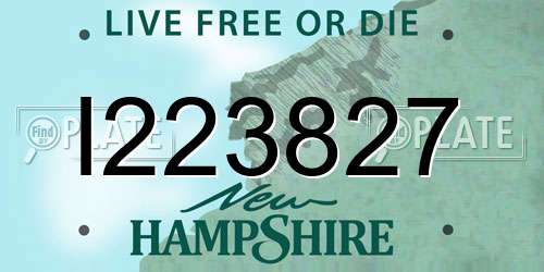 I223827 New Hampshire License Plate