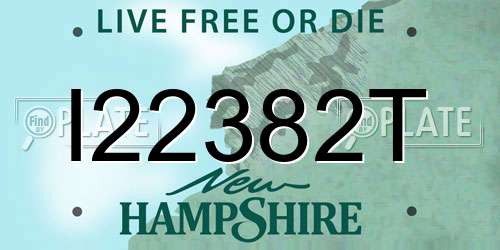 I22382T New Hampshire License Plate