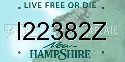 I22382Z New Hampshire License Plate