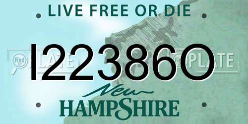 I22386O New Hampshire License Plate