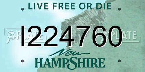 I224760 New Hampshire License Plate