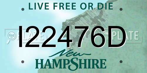 I22476D New Hampshire License Plate