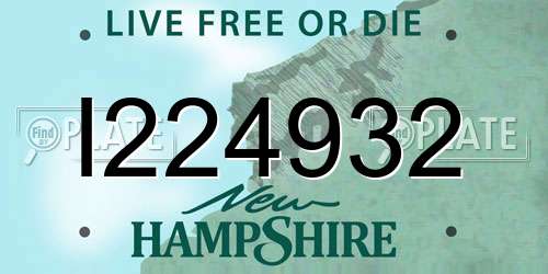 I224932 New Hampshire License Plate