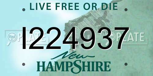 I224937 New Hampshire License Plate