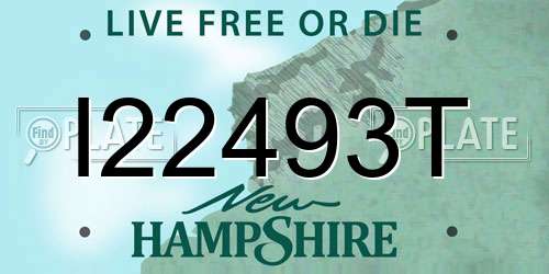 I22493T New Hampshire License Plate