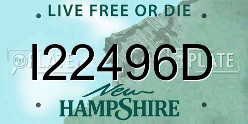 I22496D New Hampshire License Plate